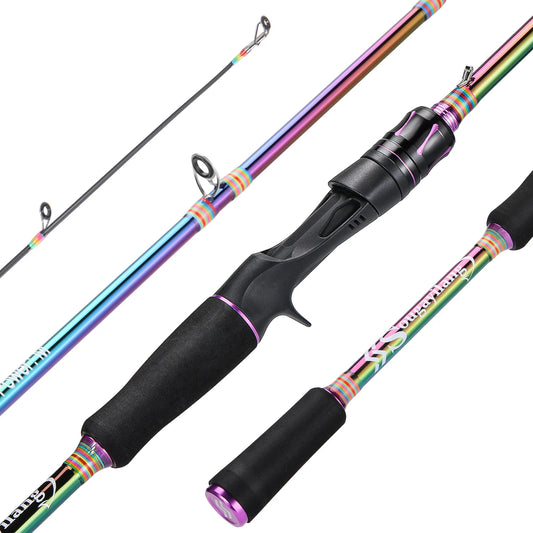 Sougayilang Baitcasting Fishing Rod M 1.8m 2.1m Carbon Fiber Rod Max Drag 8kg 2mm Top coil Bass Trout Freshwater Fishing Pesca