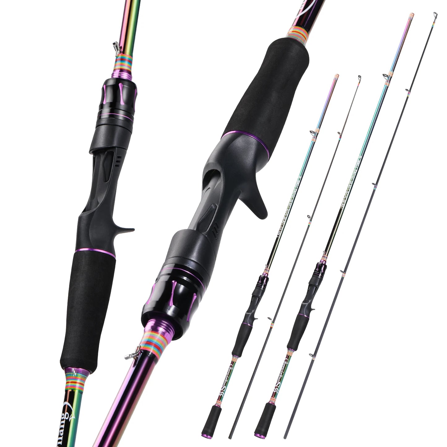 Sougayilang Baitcasting Fishing Rod M 1.8m 2.1m Carbon Fiber Rod Max Drag 8kg 2mm Top coil Bass Trout Freshwater Fishing Pesca