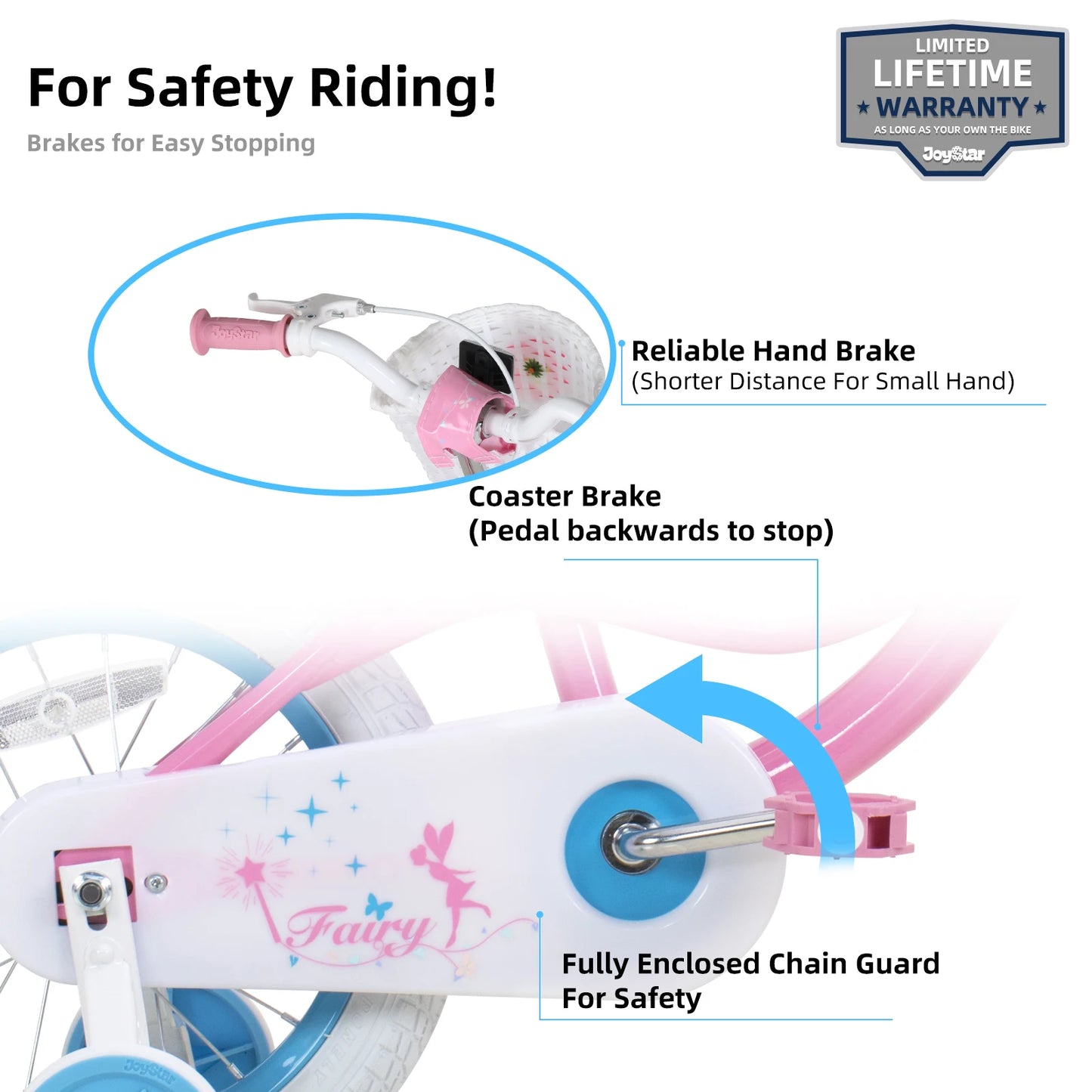 Joystar Fairy Girls Bike With Training Wheels And Basket