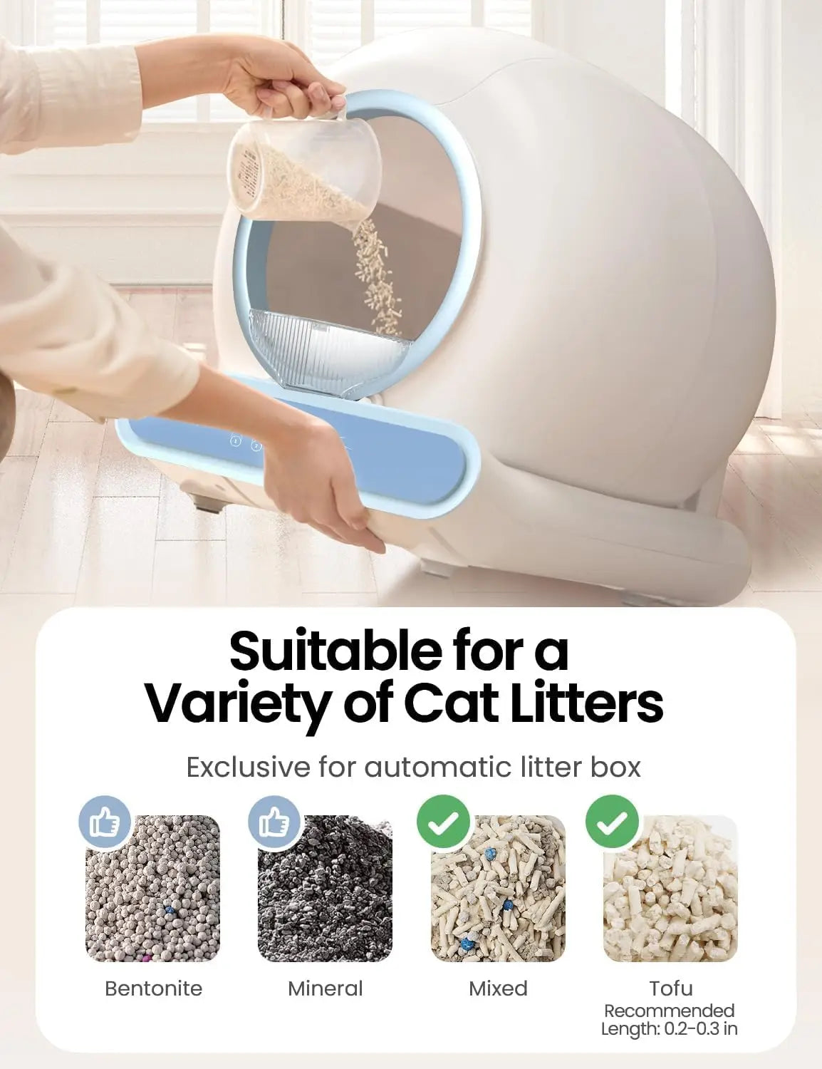 XMSJ Self Cleaning Automatic Litter Box for Multiple Cats