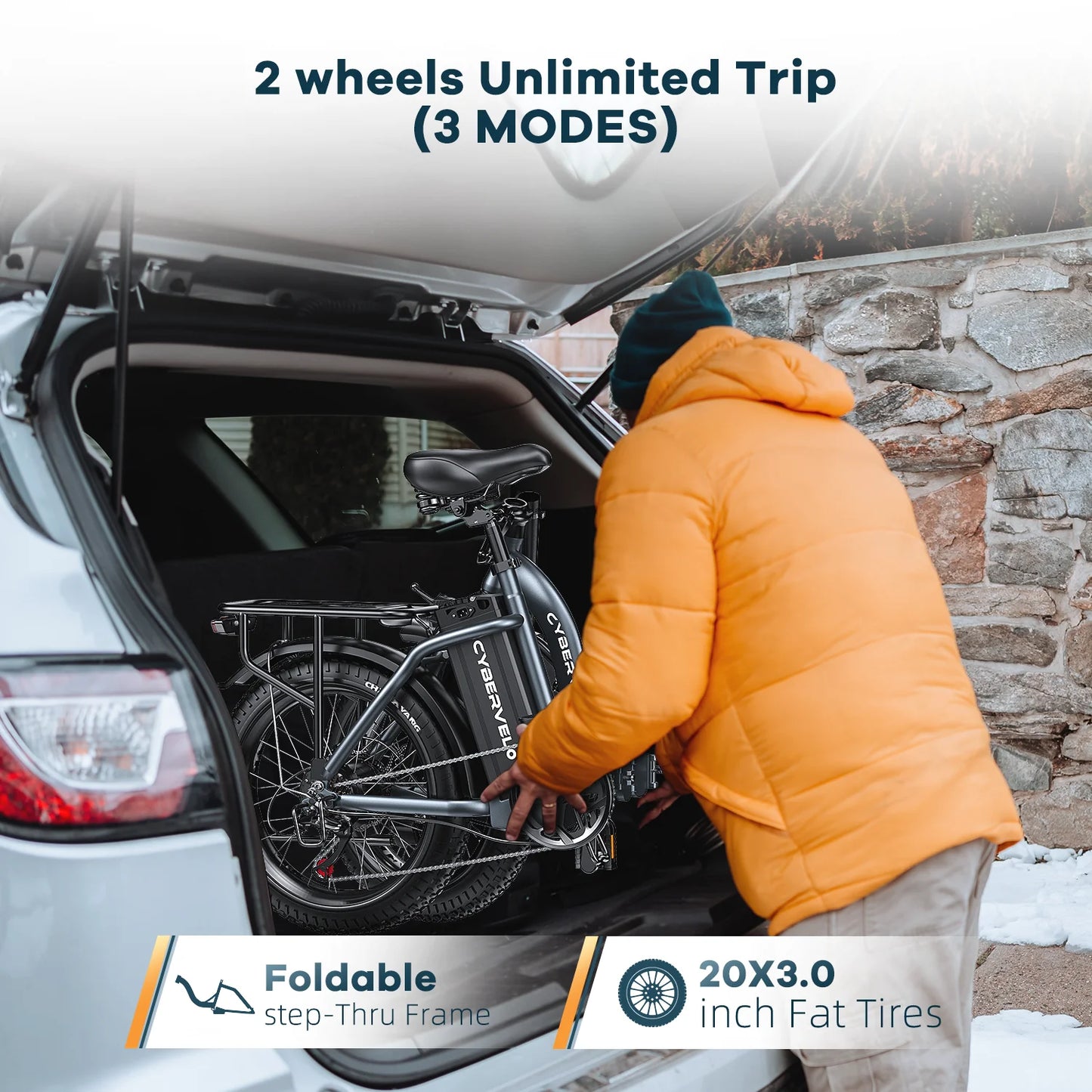 Aoango Cybervelo MARS700 Foldable Ebike With 1000W Peak Motor