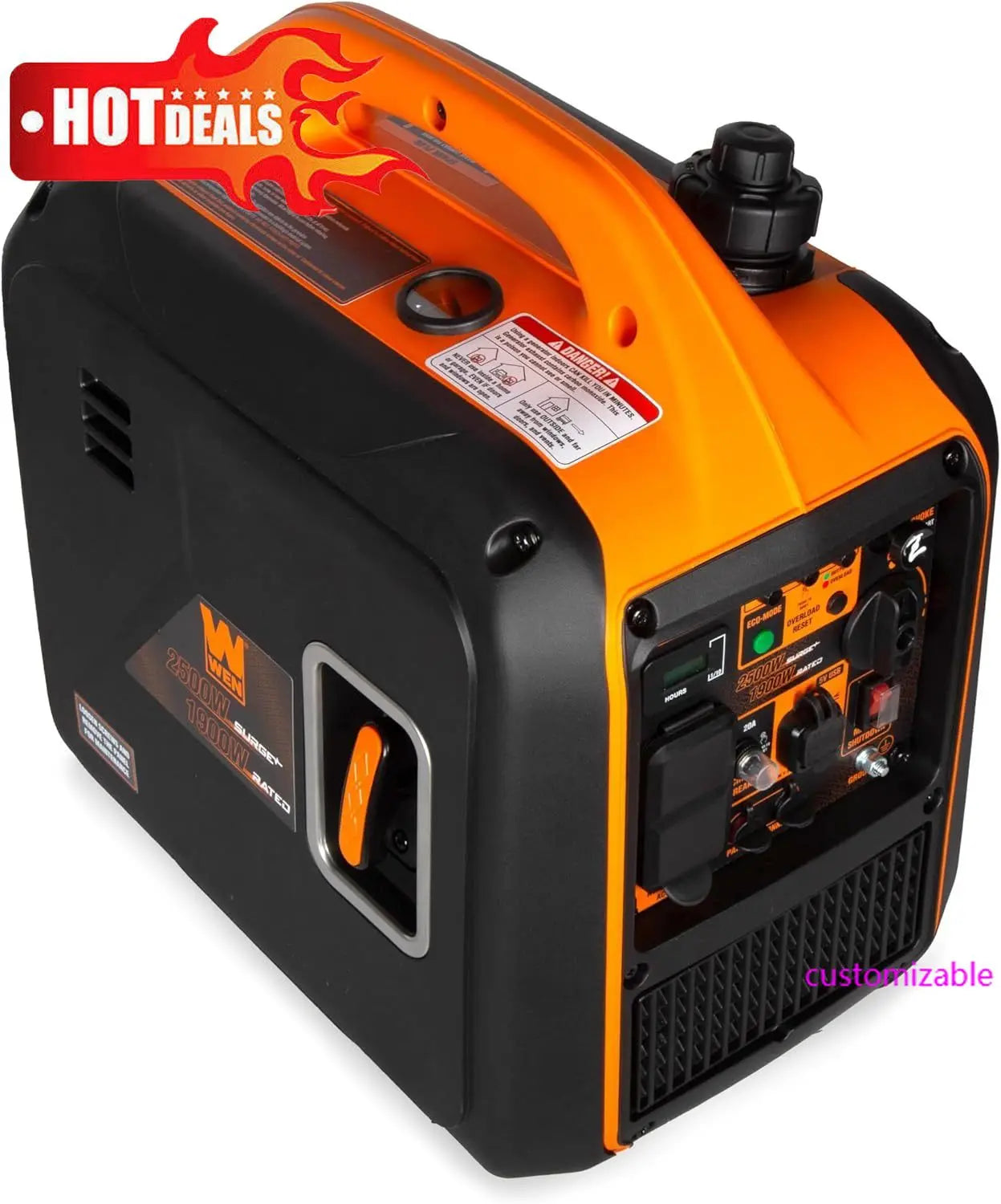 2500-Watt Inverter Generator Quiet Portable With Fuel Shut Off