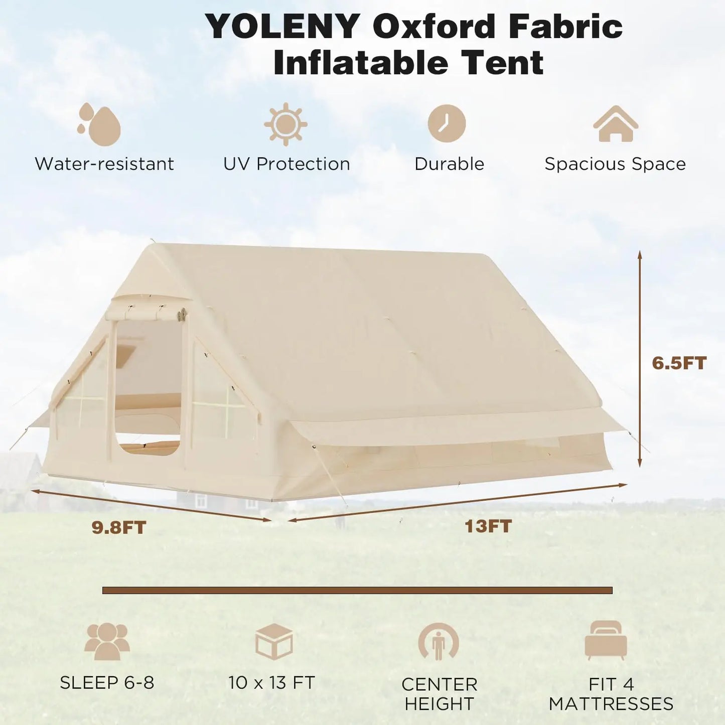 SENLEET Inflatable Camping Tent For Family Outdoor Glamping