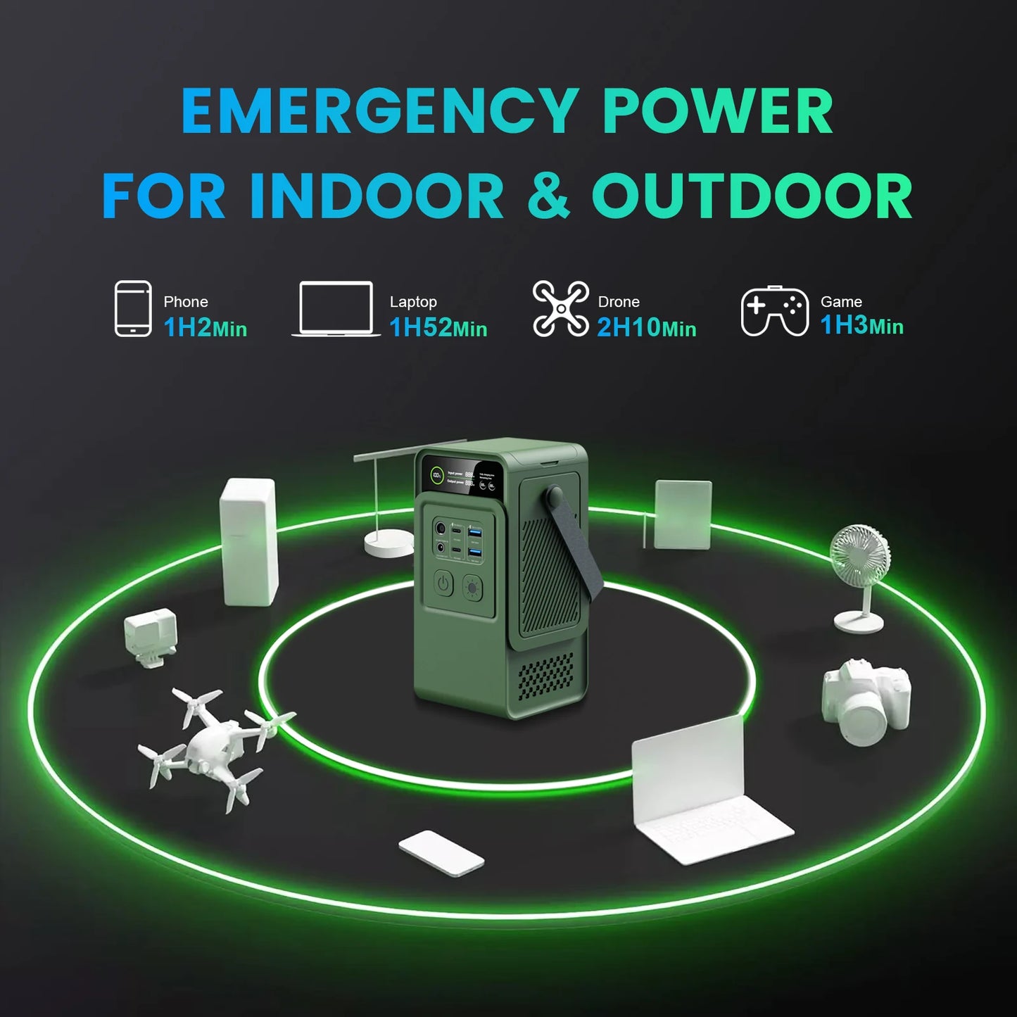 CTOLITY 200W Power Station 192Wh Lifepo4 Portable Battery