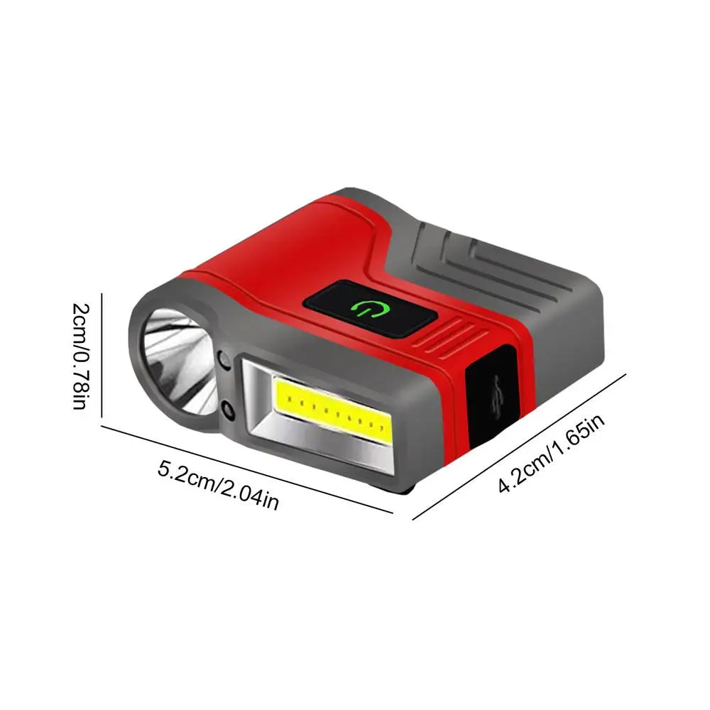 Induction COB Floodlight Head Torch Headlight Torch LED Hat Clip Lamp Flashlight with Long Battery Life for Night Riding