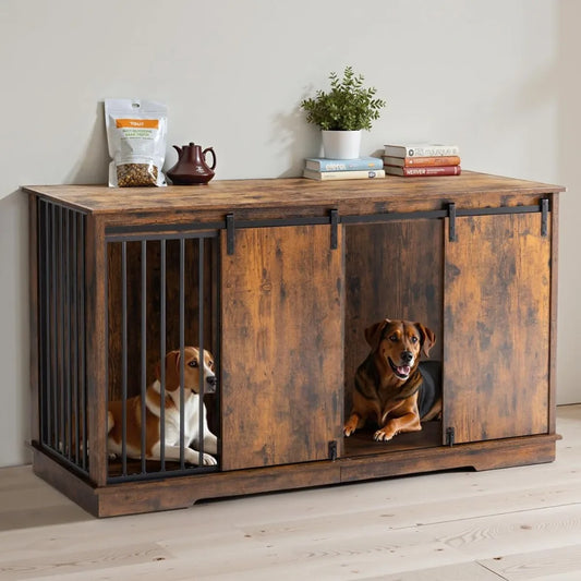 Dog Crate Furniture Kennel With Removable Divider For Medium Breeds