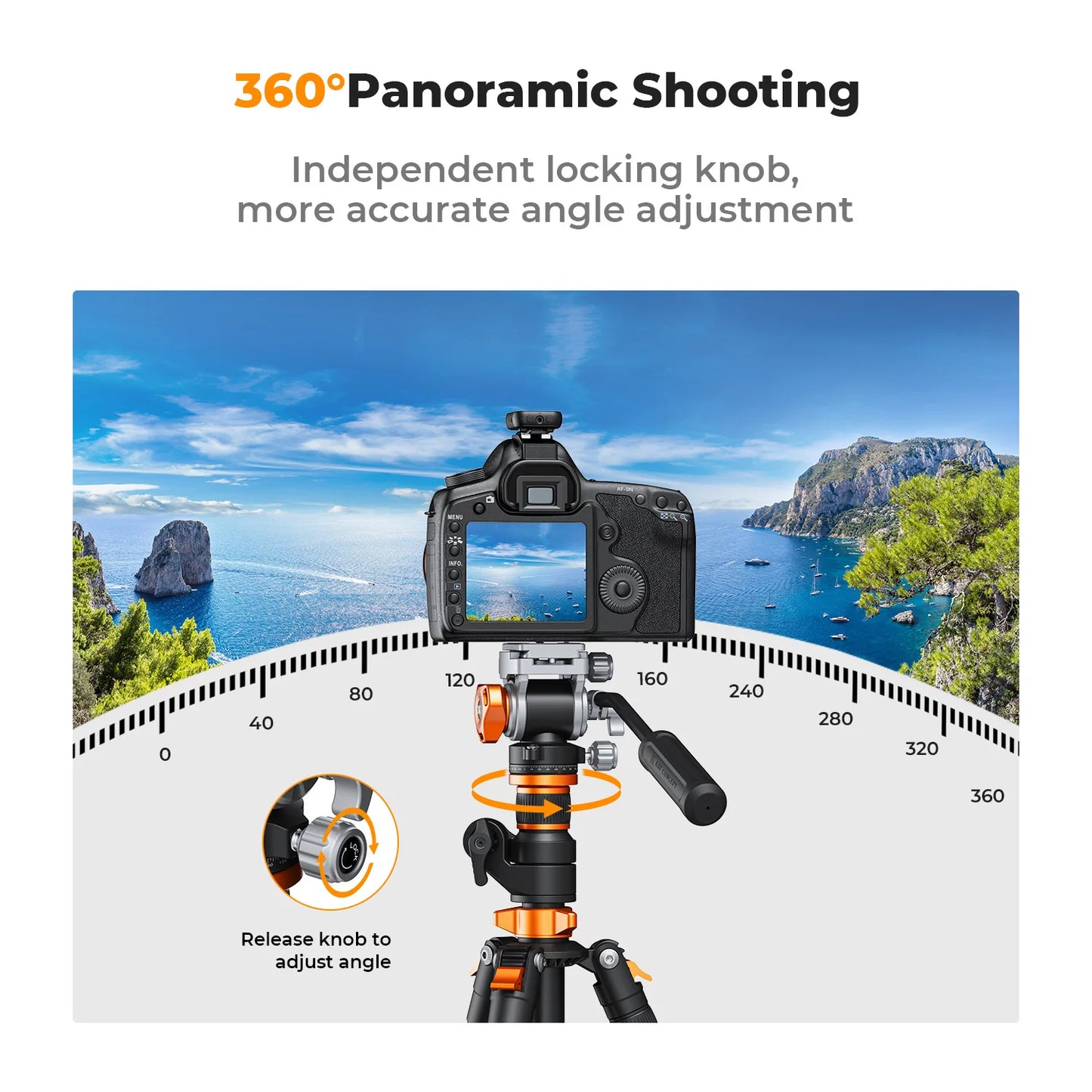 K&F Concept Video Fluid Head Tripod For DSLR Cameras