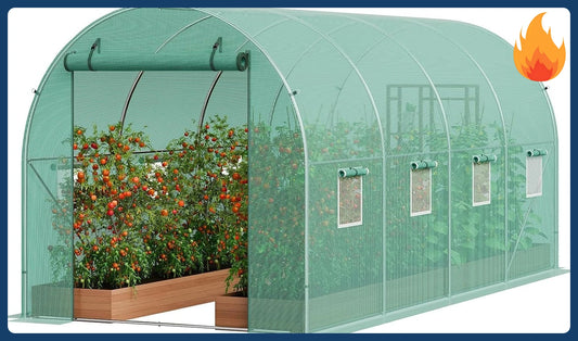XMSJ Walk In Tunnel Greenhouse With Heavy Duty Galvanized Steel