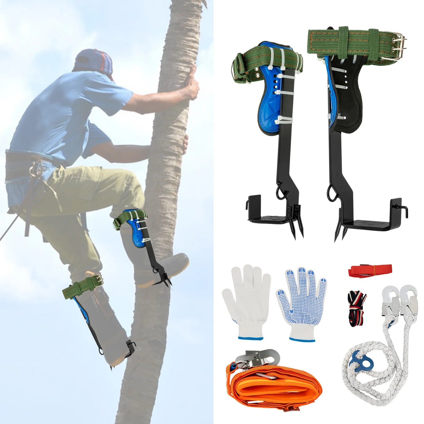 Tree Climbing Tools Kit With Safety Belt And Rope