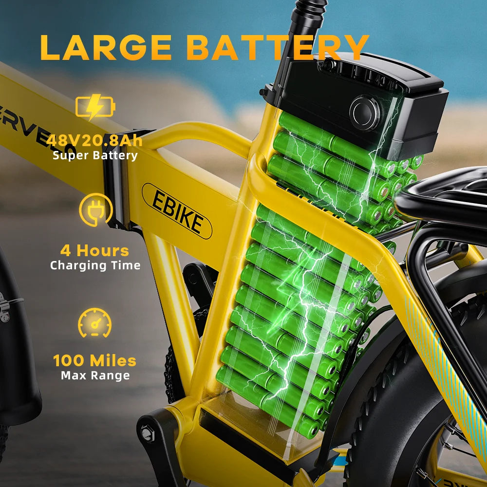 CYBERVELO EK4 Folding Electric Bike 1000W 48V 20Ah Battery