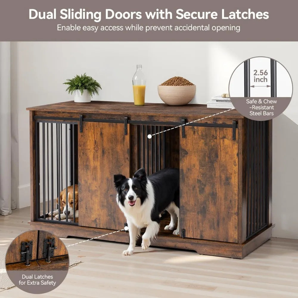 Dog Crate Furniture Kennel With Removable Divider For Medium Breeds